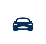 Car icon inside pentagon shape